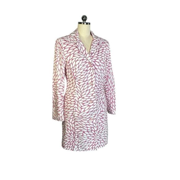 Yves Cossette Depeche Mode Vintage 1990s Floral Leaf Mid Length Jacket | Size 8 - Picture 3 of 7